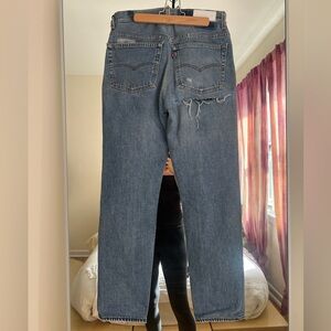 NWT RE/DONE LEVIS INDIGO ASS RIP 70s STRAIGHT